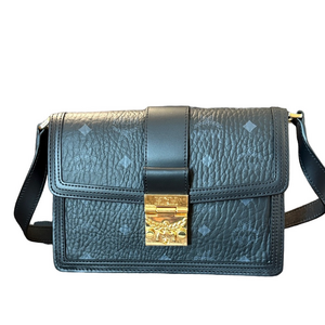 MCM Black Crossbody Bag with Gold Clasp